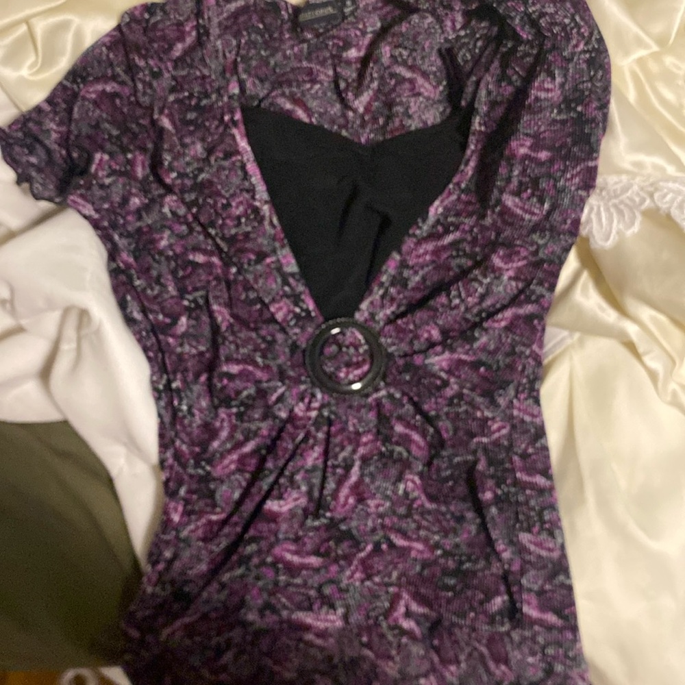 Dark purple v-neck 2000s